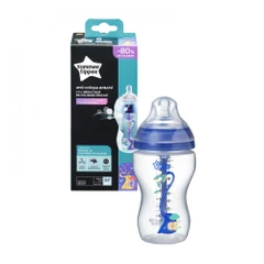 Шише за хранене Advanced Anti-Colic 3м+, 340 мл, Синьо с декорация