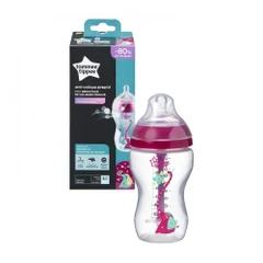 Шише за хранене Advanced Anti-Colic 3м+, 340 мл, Розово с декорация