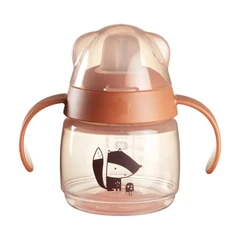 Неразливаща се чаша с мек накрайник и дръжки Tommee Tippee SoftSpout, BACSHIELD, 150 мл, 4м+, розов/лисиче
