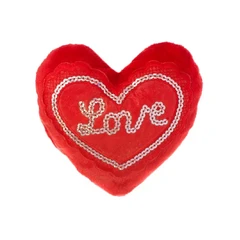 Плюшено сърце Love със звук, червено, 15 см