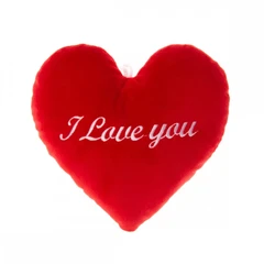 Плюшено сърце I Love you със звук, червено, 23 см