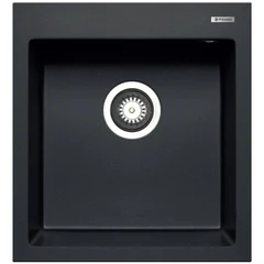 Мивка с преливник Pyramis Pyragranite Istros (46х50) 1B, гранит, черно