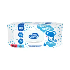 Мокри кърпички Baby Crema, С 99% вода, 80 бр.