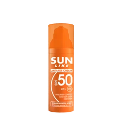 Слънцезащитен анти-ейдж крем за лице Sun Like, SPF50, 50 мл