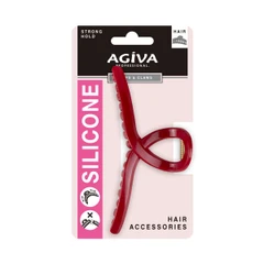 Шнола за коса Agiva Professional, 13 см, Силиконова, Червена