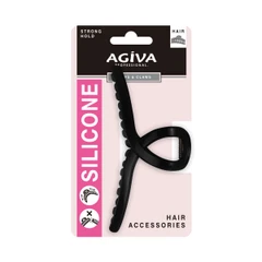 Шнола за коса Agiva Professional, 13 см, Силиконова, Черна