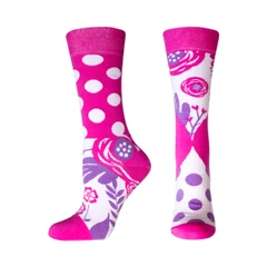 Дамски чорапи Agiva Happy Foottopia, Памук, Цветя, Цикламени, 39-42 размер