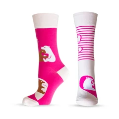 Дамски чорапи Agiva Happy Foottopia, Мечета, Памук, Розови, 35-38 размер