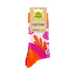 Дамски чорапи Agiva Happy Foottopia, Памук, Цветя, Оранжеви, 35-38 размер