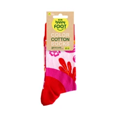 Дамски чорапи Agiva Happy Foottopia, Памук, Цветя, Червени, 39-42 размер