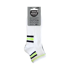 Комплект 2 бр. дамски чорапи Agiva Happy Foottopia, Спортни, Къс конч, Бели, Черни, 39-42 размер