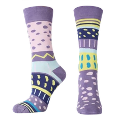 Дамски чорапи Agiva Happy Foottopia, Памук, Лилави точки и линии, 35-38 размер