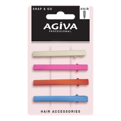 Фиба за коса Agiva Professional, 6 см, Цветни, 4 бр