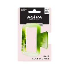 Шнола за коса Agiva Professional, 5 см, Правоъгълник, Зелена