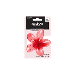 Шнола за коса Agiva Professional, 4 см, Червено цвете