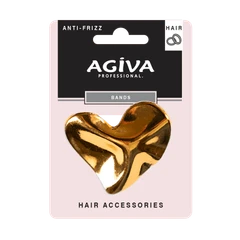 Ластик за коса Agiva Professional, Златно сърце, 5 см