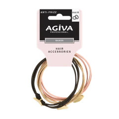 Ластици за коса Agiva Professional, Златни елементи, 6 см, 3 бр