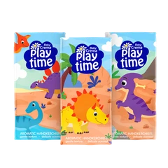 Комплект трипластови сухи кърпички Baby Crema Play Time, Дино, 6 бр