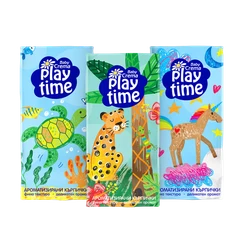 Комплект трипластови сухи кърпички Baby Crema Play Time, Рисунки, 6 бр
