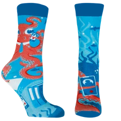 Дамски чорапи Agiva Happy Foottopia, С принт, Октопод, Син, Бамбук, 35-38 размер