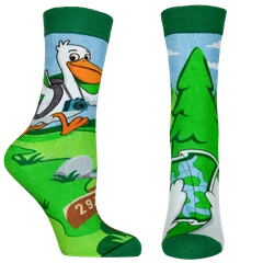 Мъжки чорапи Agiva Happy Foottopia, С принт, Пеликан, Зелен, Бамбук, 43-46 размер