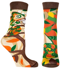 Дамски чорапи Agiva Happy Foottopia, С принт, Хамелеон, Кафяв, Бамбук, 39-42 размер