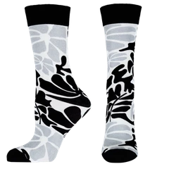 Дамски чорапи Agiva Happy Foottopia, С принт, Цветя, Бял, Черен, Бамбук, 39-42 размер