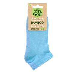 Мъжки едноцветни чорапи с къс конч от бамбук Agiva Happy Foottopia, Светлосини, 43-46