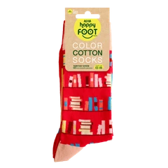 Мъжки чорапи Agiva Happy Foottopia, Памук, Книга, Червени, 43-46 размер