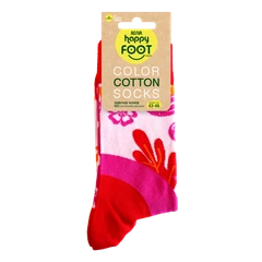 Мъжки чорапи Agiva Happy Foottopia, Памук, Цветя, Червени, 43-46 размер