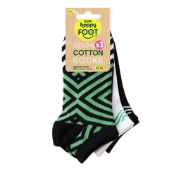 Комплект мъжки памучни чорапи Agiva Happy Foottopia, Черен микс, 43-46, 3бр