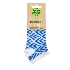 Къси мъжки чорапи от бамбук Agiva Happy Foottopia, Сини елементи, 43-46