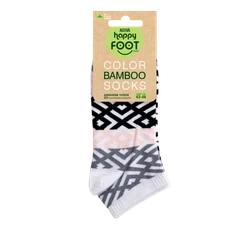 Къси мъжки чорапи от бамбук Agiva Happy Foottopia, Черни елементи, 43-46