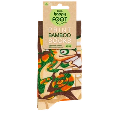 Мъжки чорапи Agiva Happy Foottopia, С принт, Хамелеон, Кафяв, Бамбук, 43-46 размер