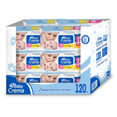  Комплект мокри къпрички Baby Crema Maxi Pack, Лайка,12х120бр 