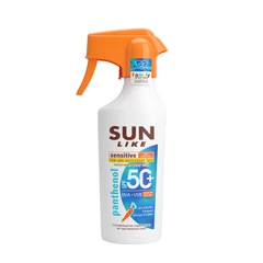 Слънцезащитно спрей мляко Sun Like, За възрастни и деца, Пантенол, С фактор SPF 50+, За много висока защита