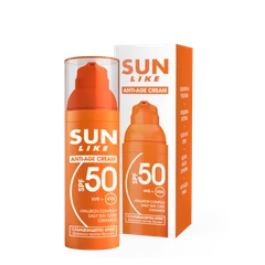 Слънцезащитен анти-ейдж крем за лице Sun Like, SPF50, 50 мл
