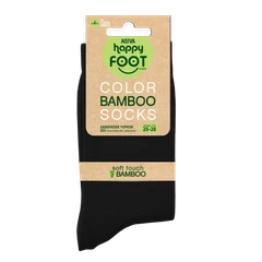 Дамски чорапи Agiva Happy Foottopia, С бамбукови нишки, Черни, 35-38