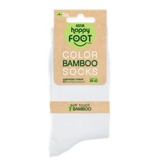Дамски чорапи Agiva Happy Foottopia, С бамбукови нишки, Бели, 39-42