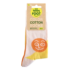 Дамски чорапи Agiva Happy Foottopia, Памук, Лице, Жълти, 35-38 размер