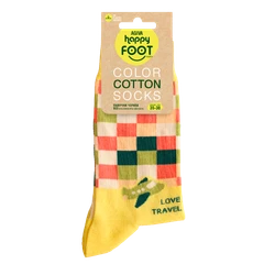 Дамски чорапи Agiva Happy Foottopia, Памук, Жълт, 35-38 размер