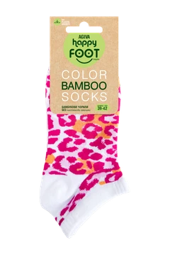 Дамски чорапи с къс конч Аgiva Happy Foottopia, Бамбук, Розов принт, 39-42
