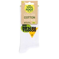 Дълги дамски чорапи Agiva Happy Foottopia, College, Мръсен топ, Бял, 39-42 размер