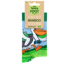 Дамски чорапи Agiva Happy Foottopia, С принт, Пеликан, Зелен, Бамбук, 39-42 размер