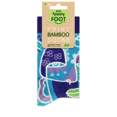 Дамски чорапи Agiva Happy Foottopia, С принт, Лица, Син, Бамбук, 39-42 размер