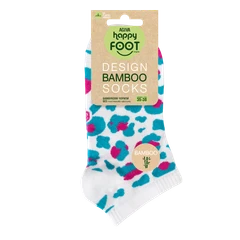 Къси дамски чорапи от бамбук Agiva Happy Foottopia, Леопард, Зелен, 35-38