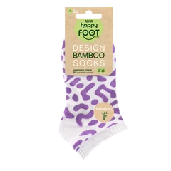 Къси дамски чорапи от бамбук Agiva Happy Foottopia, Лабиринт, Лилав, 35-38