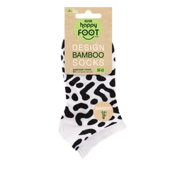 Къси дамски чорапи от бамбук Agiva Happy Foottopia, Лабиринт, Черен, 35-38