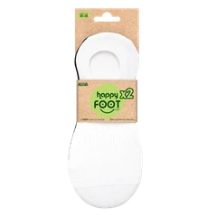 Комплект дамски терлици за маратонки Agiva Happy Foottopia, Premium, Бамбук, 35-38, Бели, Черни, 2 бр