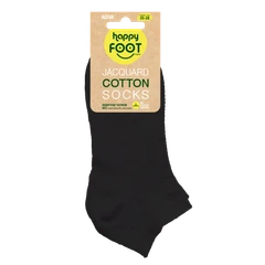 Къси чорапи Agiva Happy Foottopia, От жакард памук, Черни, 35-38